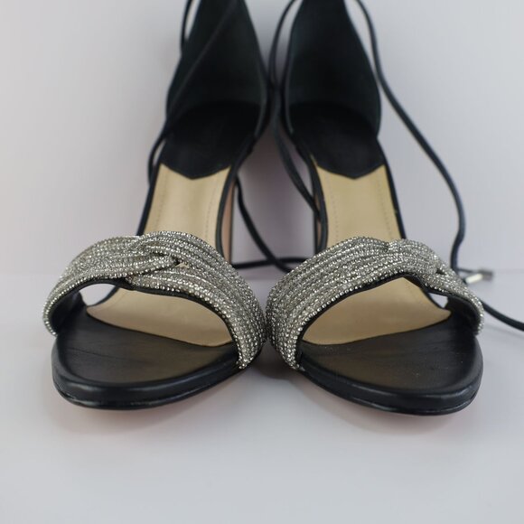 Andy Womens Leather Open Toe Heels 9B- 0309 - Picture 4 of 13